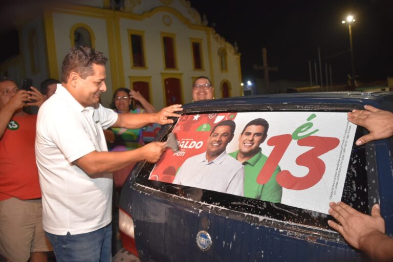 Eraldo Paiva Inicia Campanha com Adesivaço de Madrugada em São Gonçalo do Amarante